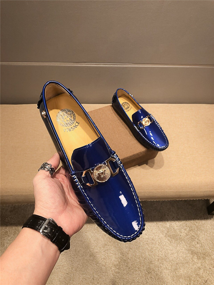 gold versace loafers